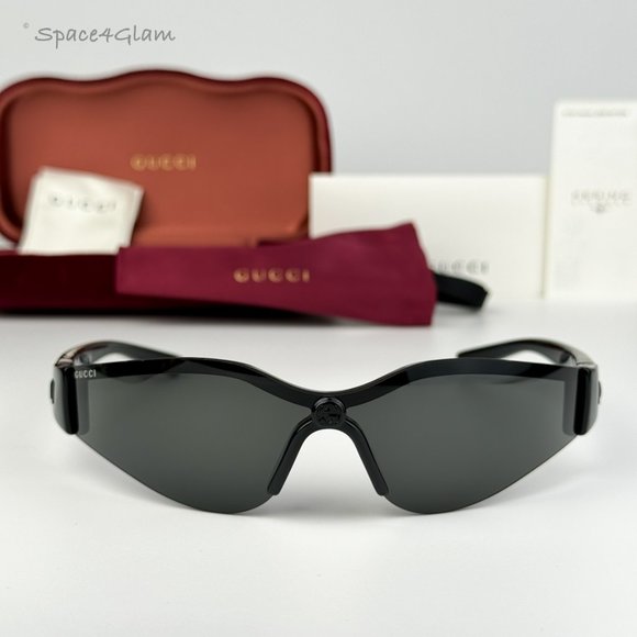 BRAND NEW Gucci GG1651S 001 Black Grey Unisex Mask Sunglasses GG 1651S - Picture 1 of 11